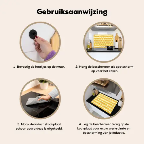Patroon - Motief - Geel Inductie beschemer met haakjes klein 777 -ky-gebruik-nl