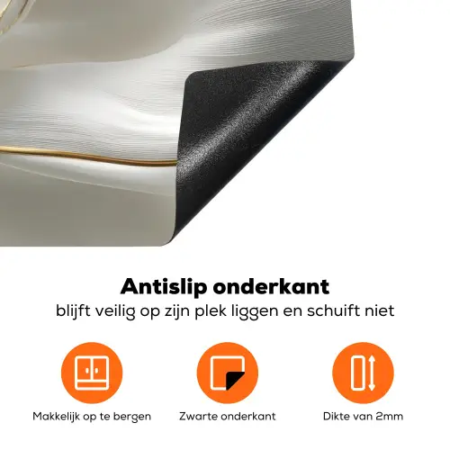 Stof - Plooien - Goud Inductie beschermer vinyl 3mm klein -zzzzzzz-td-onderkant