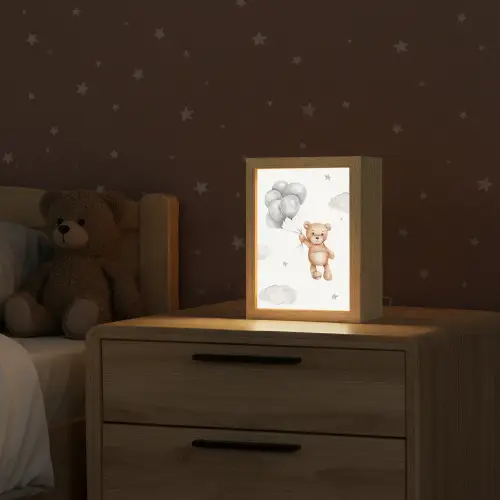 Beer - Ballon - Sterren - Kinderen Light Box met kabel klein -sfeer1_kind