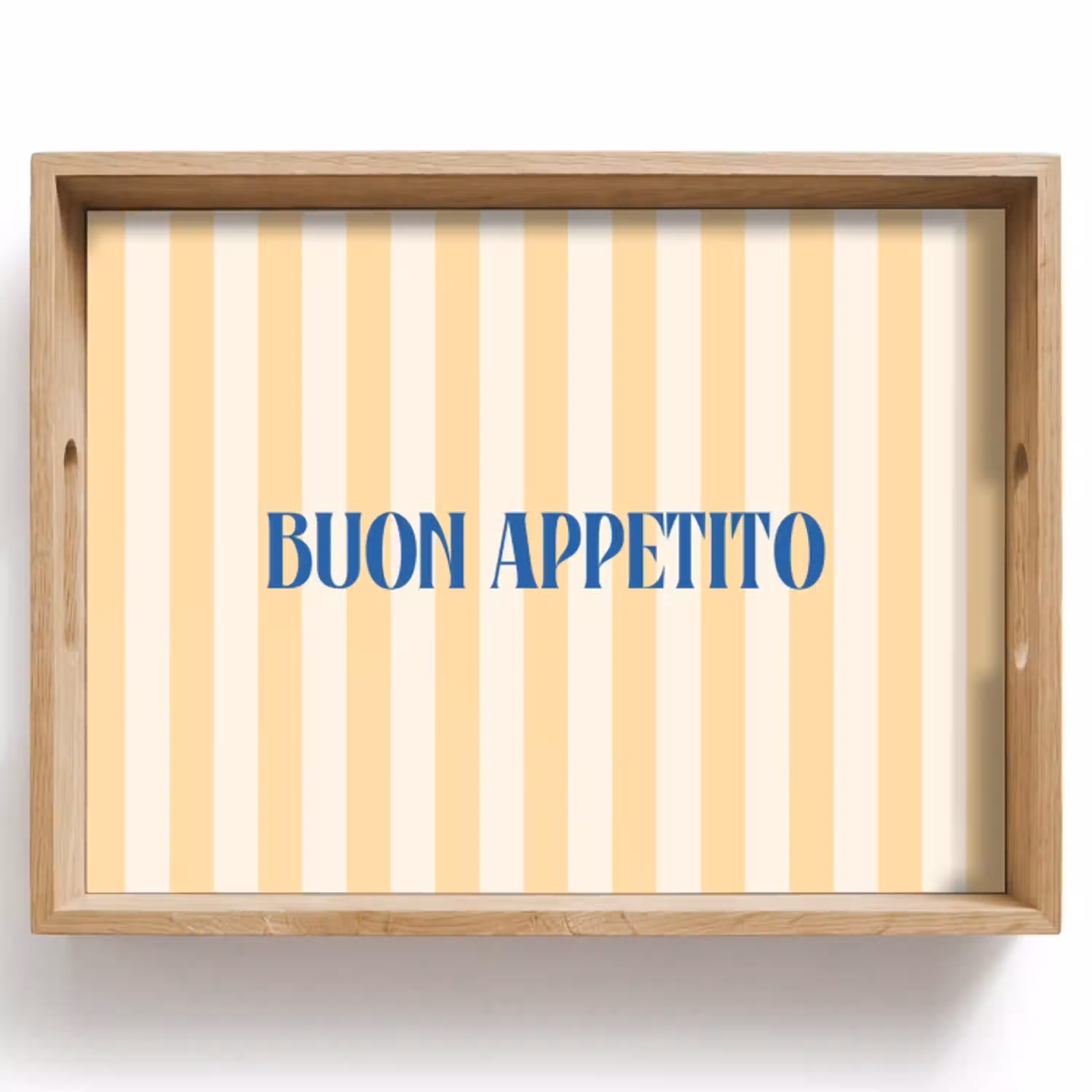 Blauw - Geel - Strepen - Buon Appetito Dienblad Rechthoek middel -z3d_shopping