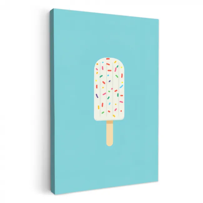 Ijsje - Stokje - Sprinkles - Lichtblauw KitchenYeah - Keuken - Canvas klein -3d