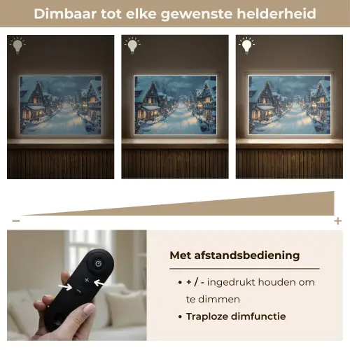 Kerstdorp - Kerst - Sneeuw - Winter Light Box met batterij (Wandlamp) middel -USP_dimbaarNL