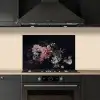 Bloemen - Vintage - Pastel - Zwart - Boeket keuken achterwand spatscherm klein -sfeer1