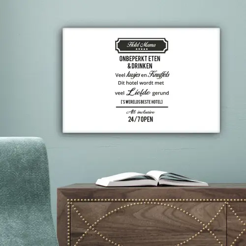 Quotes - Mama - Spreuken - Hotel mama canvas 2cm klein -sfeer4