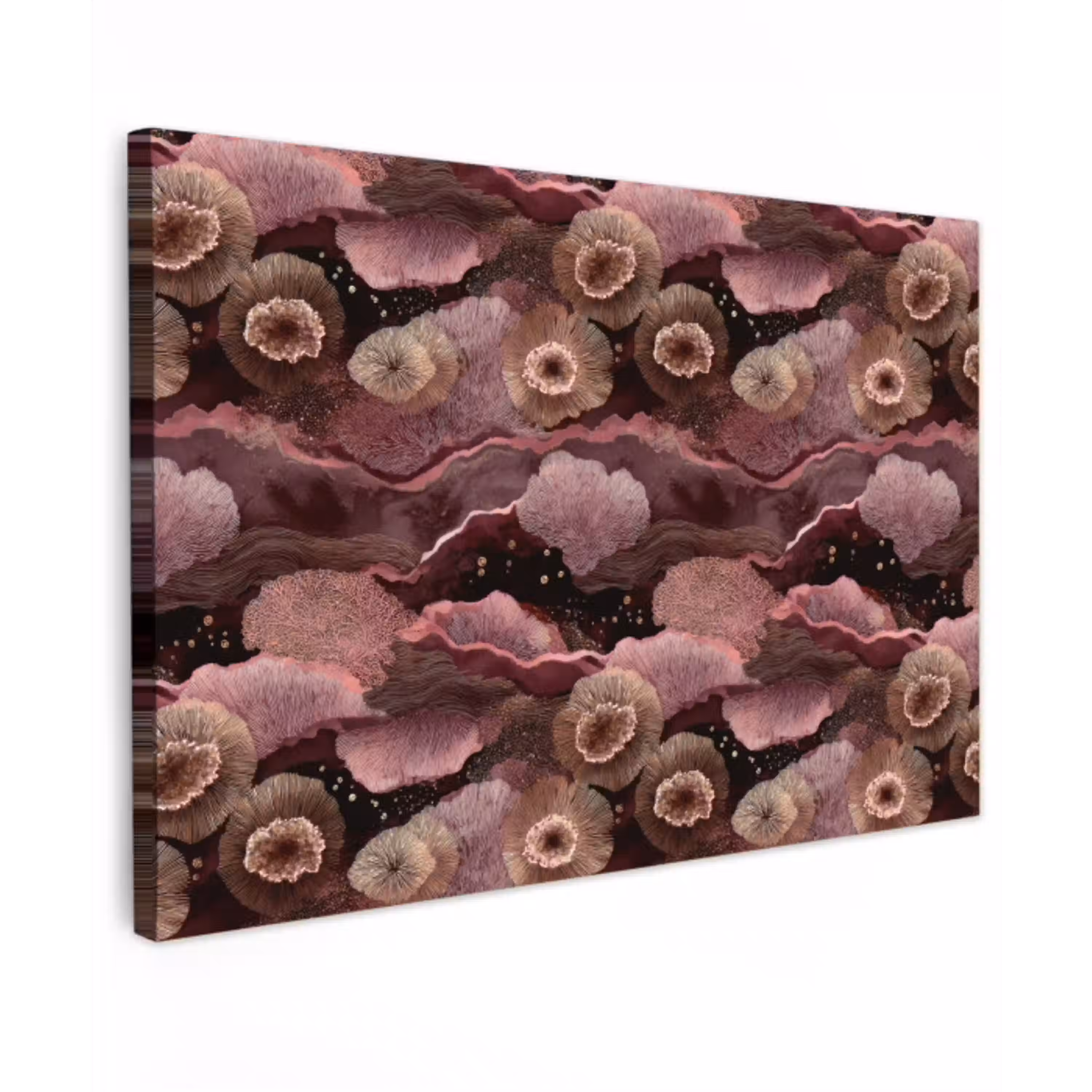 Koraal - Organisch - Roze Tuinposter op houten frame 2 cm dik klein 845 -3d