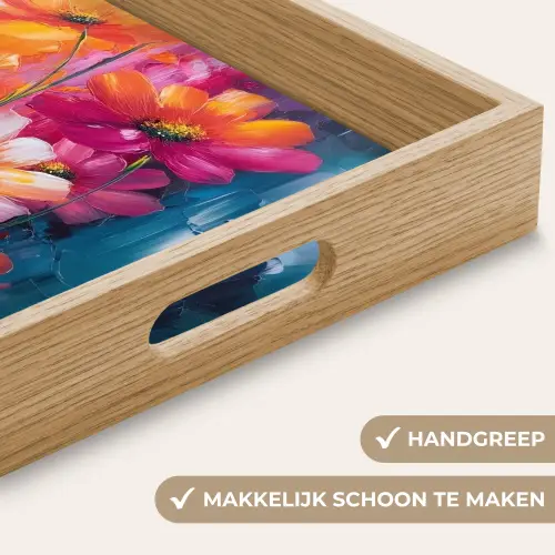 Felle bloemen - Dynamisch - Levendig Dienblad Rechthoek middel -USP_HandgreepNL