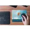 Kitesurfer - Oranje - Zee - Lucht muismat rubber klein -toetsenbord