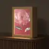 Sierlijk - Bloem - Roze - Glazen Light Box met kabel (Tafellamp) klein -z3d_website