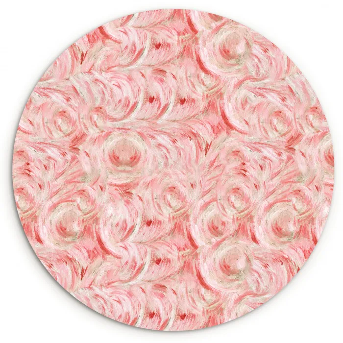 Vloeiend - Olieverf - Roze Wandcirkel kunststof plaat 5mm dik klein 188 -3d