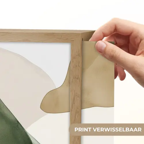 Japandi - Abstract - Groen Light Box met batterij (Wandlamp) middel -USP_websiteprintNL