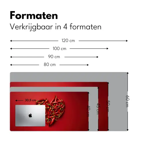 Pepers - Rood - Hart Muismat XXL klein -sfeer5