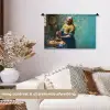 Melkmeisje - Amandelbloesem - Van Gogh - Vermeer - Schilderij - Oude meesters Wandkleed katoen klein -sfeer1