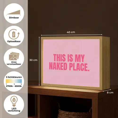 Tekst - Modern - Roze Light Box met batterij (Wandlamp) middel -USP_websiteoverzichtNL