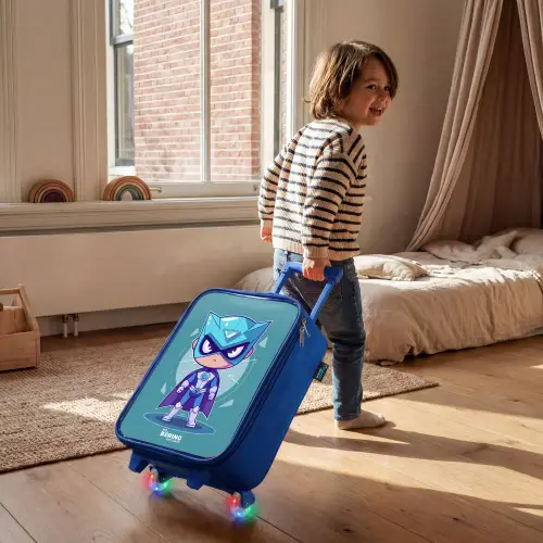 Turquoise tornado Kinderkoffer - Blauw klein -sfeer1