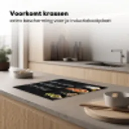 Ik gooi dingen in de pan en duim - Keuken - Quotes - Spreuken - Humor Inductie beschermer vinyl 3mm middel -sfeer1