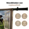 Doorkijk - Koe - Weiland - Dieren - Natuur Wandkleed katoen klein -sfeer2