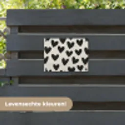 Hartjes - Zwart - Beige tuinposter los doek klein -sfeer3