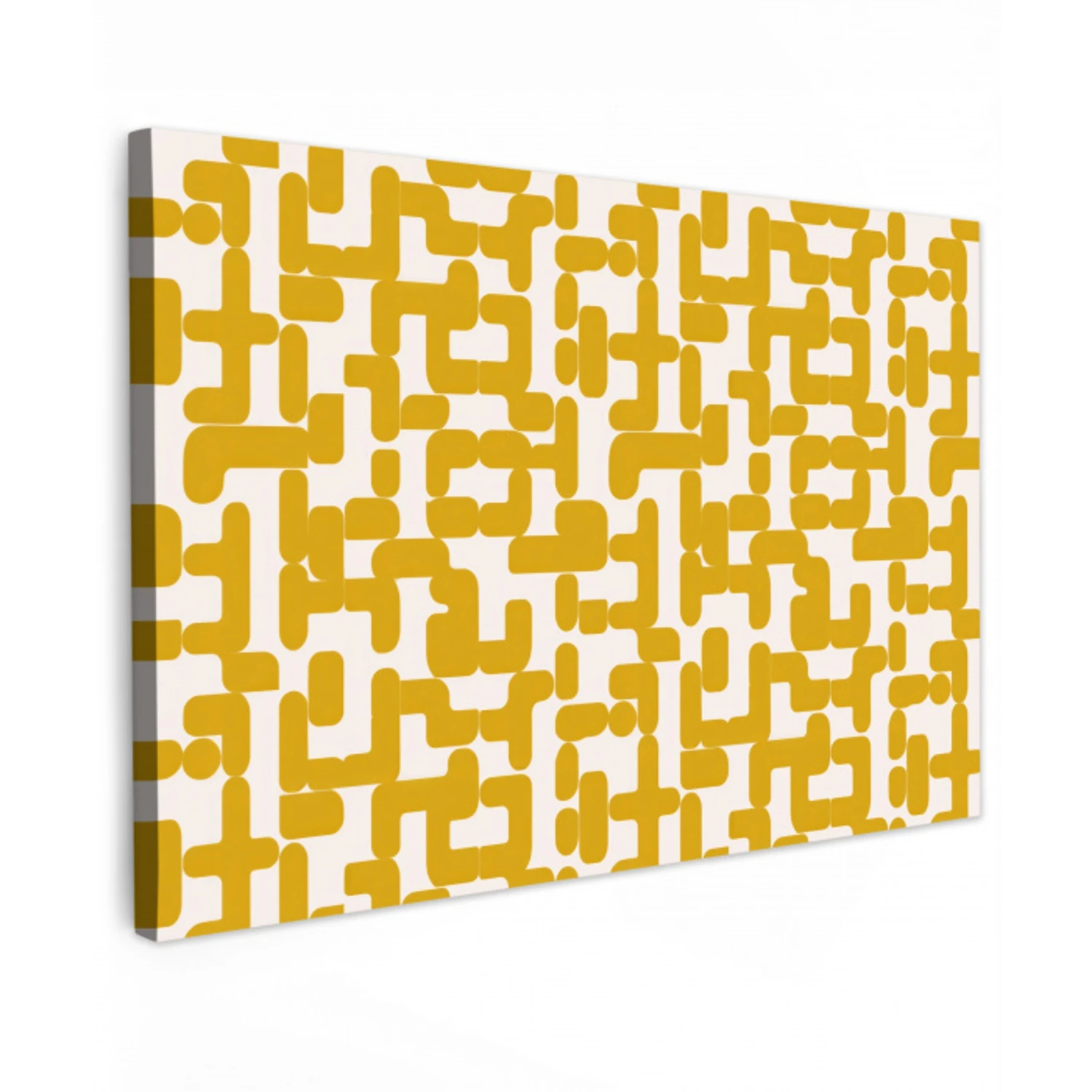 Geel - Beige - Patroon canvas 2cm klein 34 -z3d