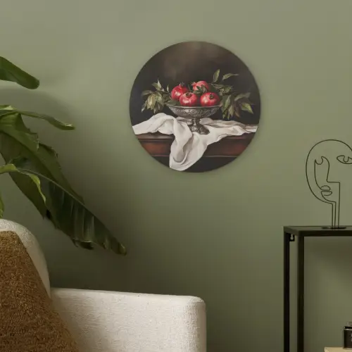 Granaatappels - Klassiek - Vintage Akoestische PET Vilt - Rond klein -sfeer2