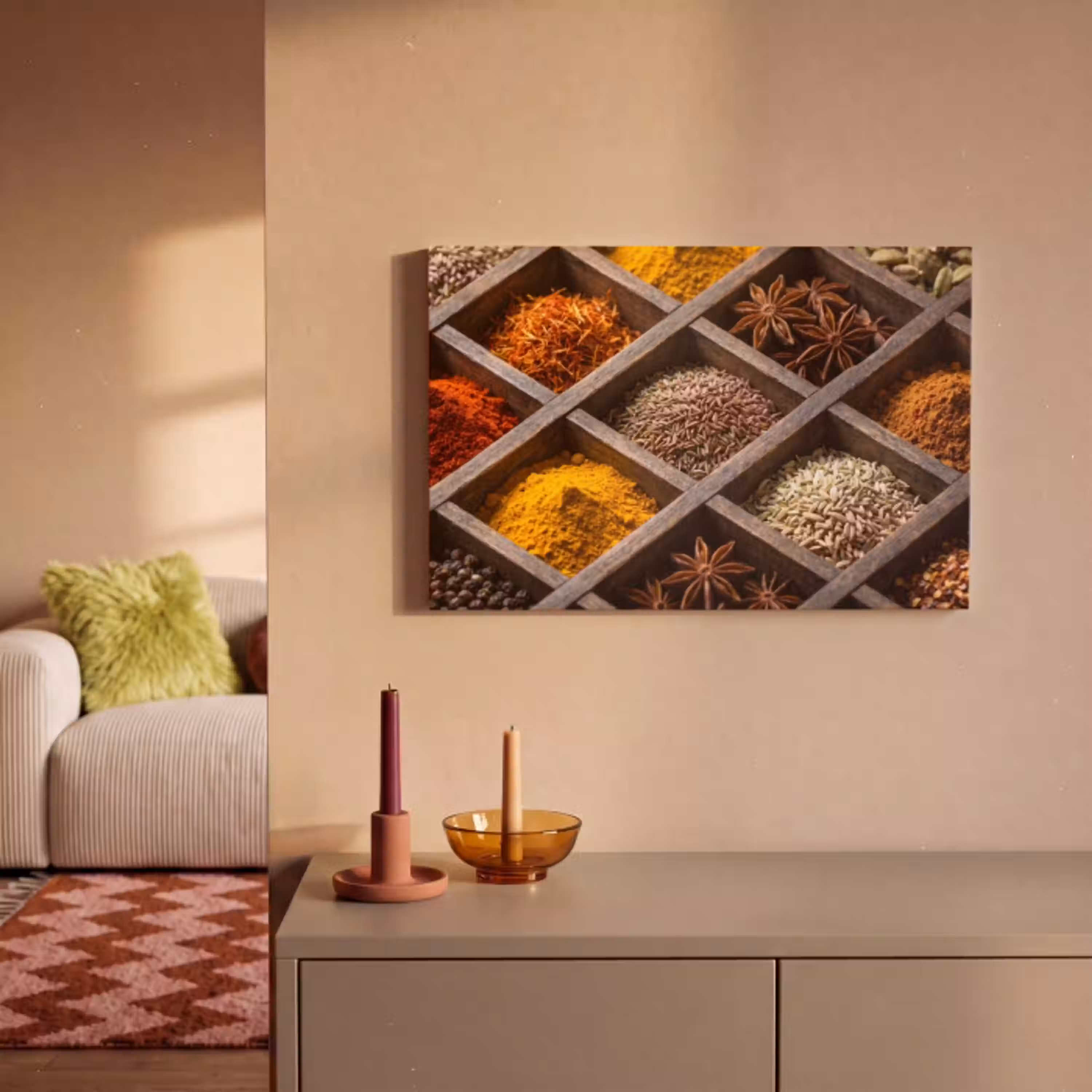 Kruiden - Houten - Eten canvas 2cm klein -sfeer1