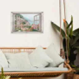 Uitzicht op Positano tuinposter los doek klein -sfeer7