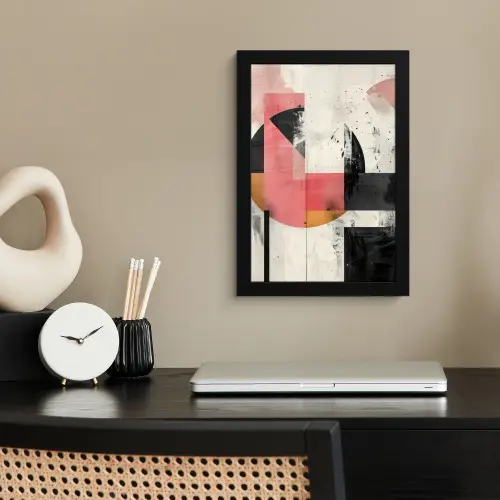 Roze - Abstract - Aesthetic - Modern - Vormen fotolijst zwart zonder passe partout klein -sfeer1