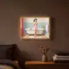 Badkamer - Vrouw - Roze Light Box met batterij (Wandlamp) middel -sfeer4