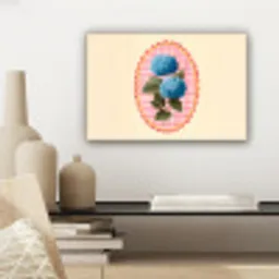 Bloemen - Blauw - Lijst - Bladeren canvas 2cm klein -sfeer6