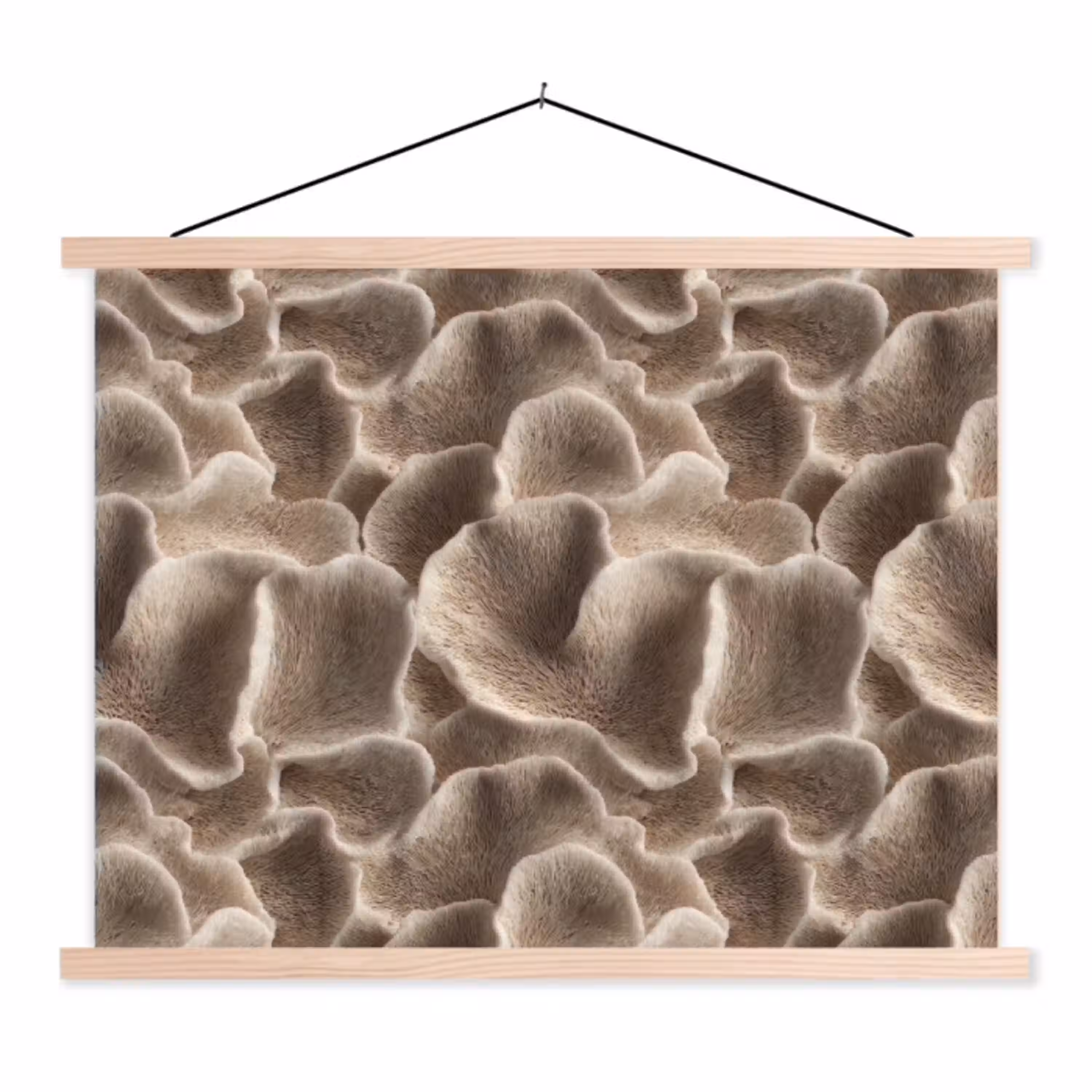Waaiervorm - Beige - Vezel textuur textielposter latten blank klein 122 -3d