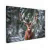 Hert - Winter - Sneeuw - Bos - Natuur - Dier canvas 2cm klein -z3d