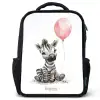 Zebra met roze ballon Rugzak - Zwart middel -3d