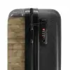Olijfgroene houten structuur met natuurlijke imperfecties NBS - Handbagage koffer - Volwassenen Unisex middel -slot