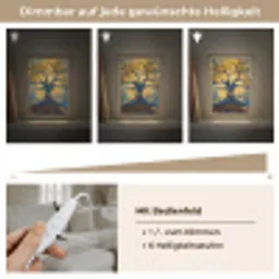 Boom - Levensboom - Blauw - Goud Light Box met kabel (Tafellamp) klein -USP_dimbaarDE