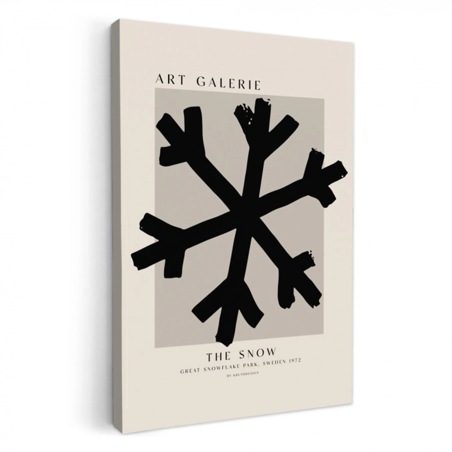 Sneeuwvlok - Kerstmis - Zwart - Feestdagen KitchenYeah - Keuken - Canvas klein -3d