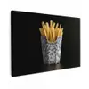 Friet - Porselein - Delfts blauw - Eten Tuinposter op houten frame 2 cm dik klein -3d