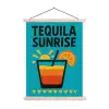 Illustratie - Tequila - Glas - Blauw textielposter latten blank klein -3d