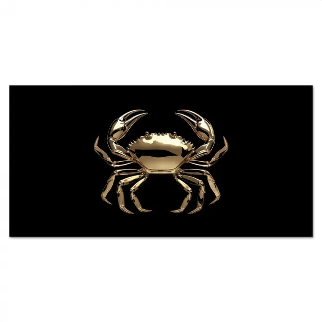 Goud - Krab - Dieren - Zwart Spatscherm Aluminium klein -3d_volledig