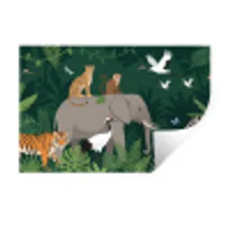 Tropisch - Jungle -  Groen Muursticker klein -3d