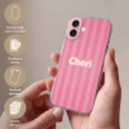 Gestreept - Roze - Chéri Apple iPhone 16 klein -sfeer3_NL