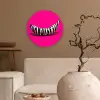 Banaan - Zebraprint - Roze Wandcirkel kunststof plaat 5mm dik klein -sfeer1