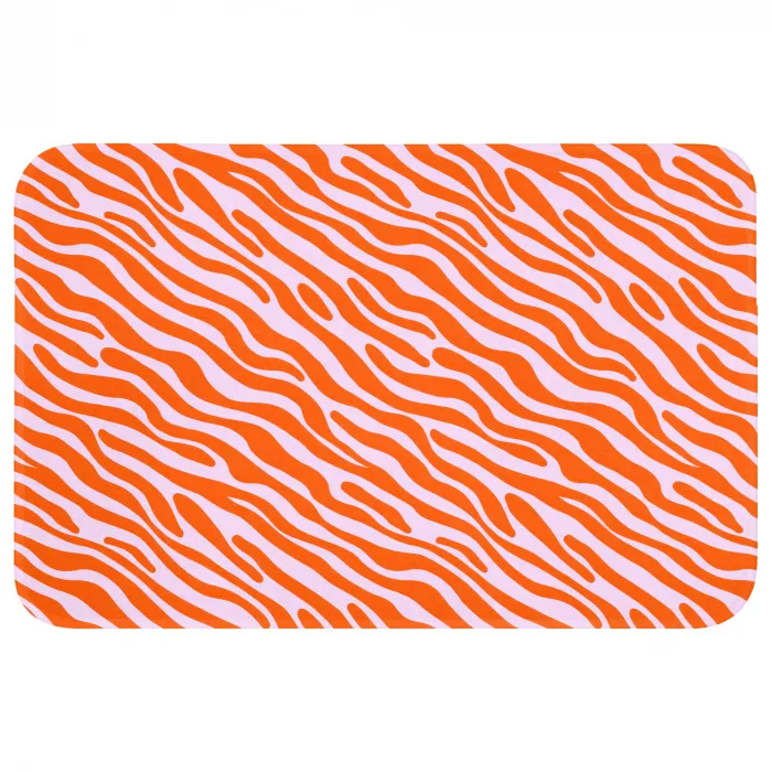 Strepen - Dynamisch - Oranje Badmat klein 997 -3d