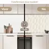 Bladeren - Beige - Wit - Botanisch - Natuur keuken achterwand 2 middel -voor-na2_NL