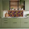 Warm - Patroon - Penseel - Viooltjes keuken achterwand 2 middel 871 -sfeer3