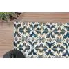 Tegel - Patroon - Blauw - Beige muismat rubber klein 262 -closeup