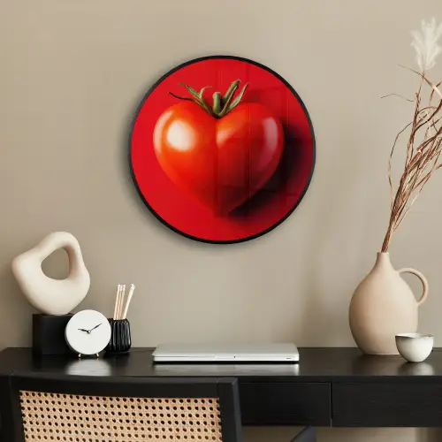 Tomaat - Rood - Hart Fotolijst rond zonder passe partout klein -sfeer1