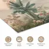 Tropisch landschap - palmbomen - Bloemen - Roze lucht poster papier klein -closeup_NL