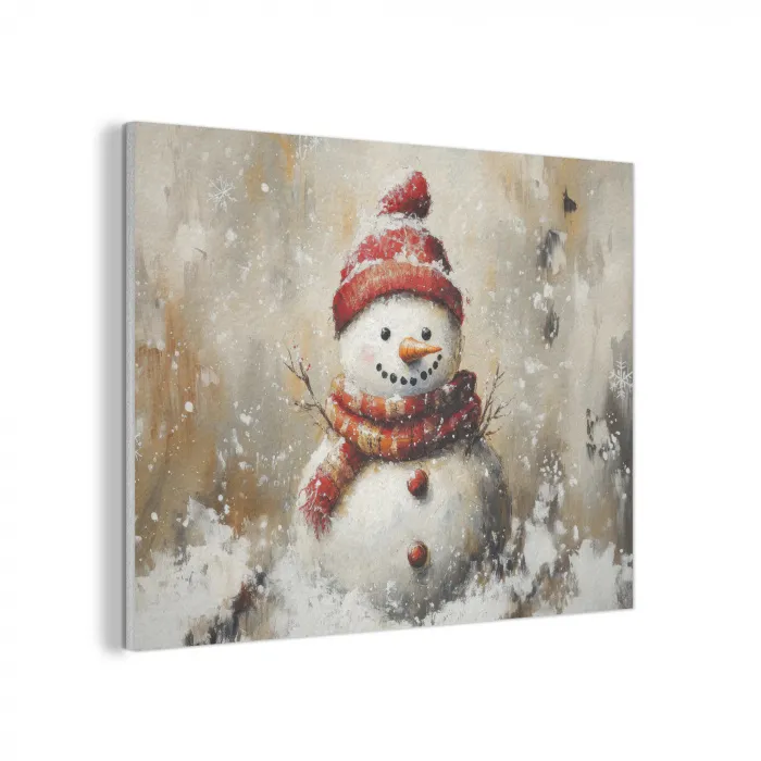 Sneeuwpop - Winter - Sneeuw - Beige PET vilt klein -3d