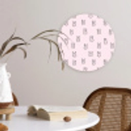 Konijnen - Minimalistisch - Roze Wandcirkel kunststof plaat 5mm dik klein 188 -sfeer4