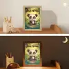 Panda - Bamboebos - Groen Light Box met kabel (Kinderlampje) klein -sfeer3_kind