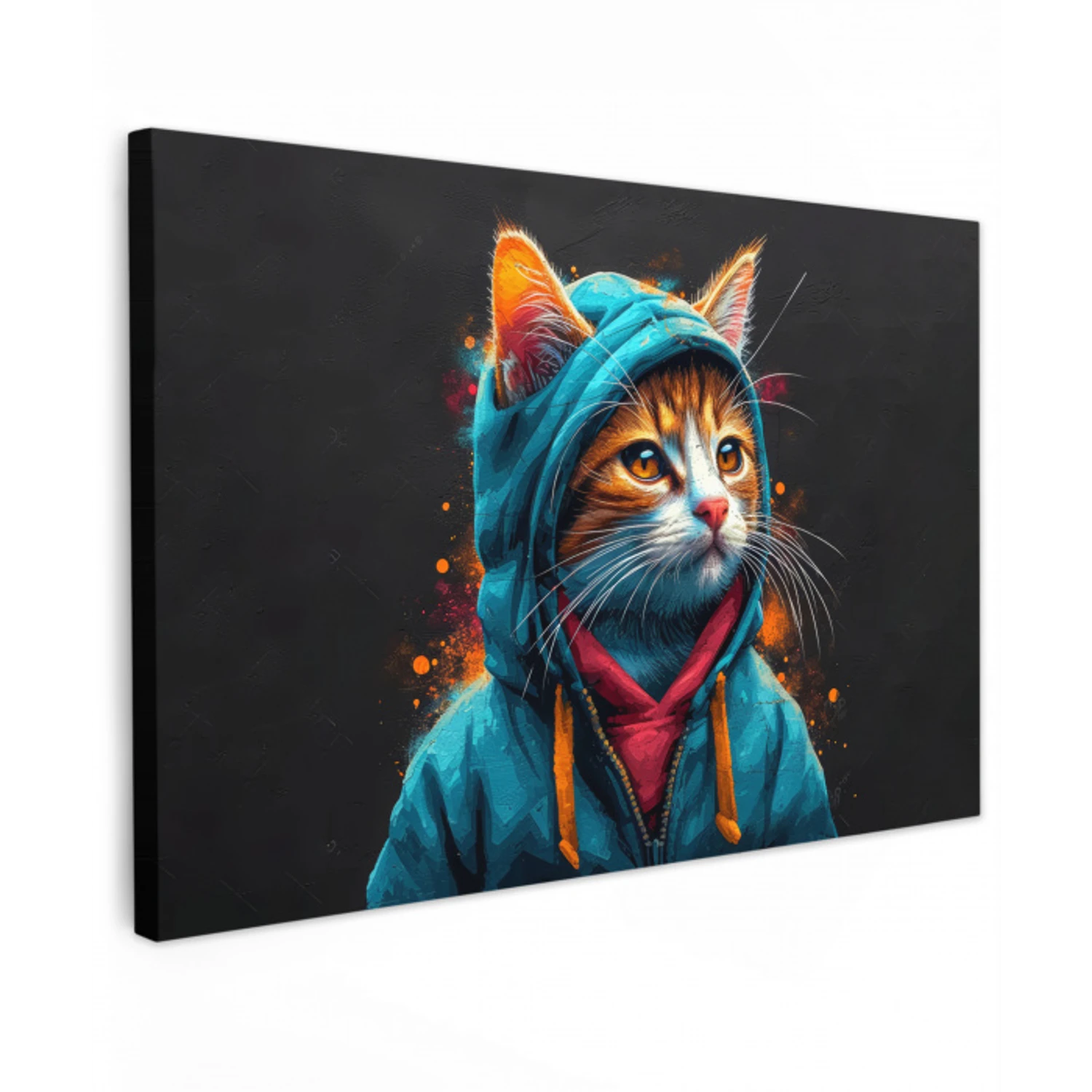 Graffiti - Kat - Zwart - Jas canvas 2cm klein -z3d